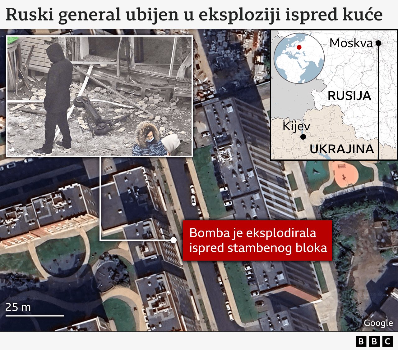 Ubistvo ruskog generala u Moskvi: Priveden osumnjičeni Uzbekistanac 6 grafika ubistva generala Kirilova