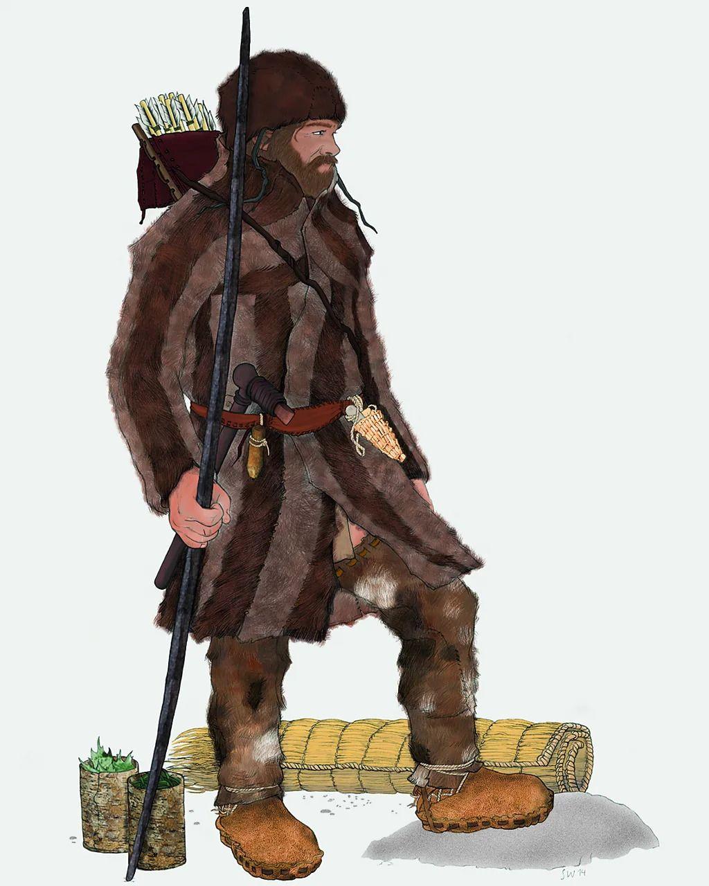 Izgubljeni svetovi koji niču iz glečera 2 Ilustracija Ecija, čoveka koji je živeo u Alpima pre 5.000 godina