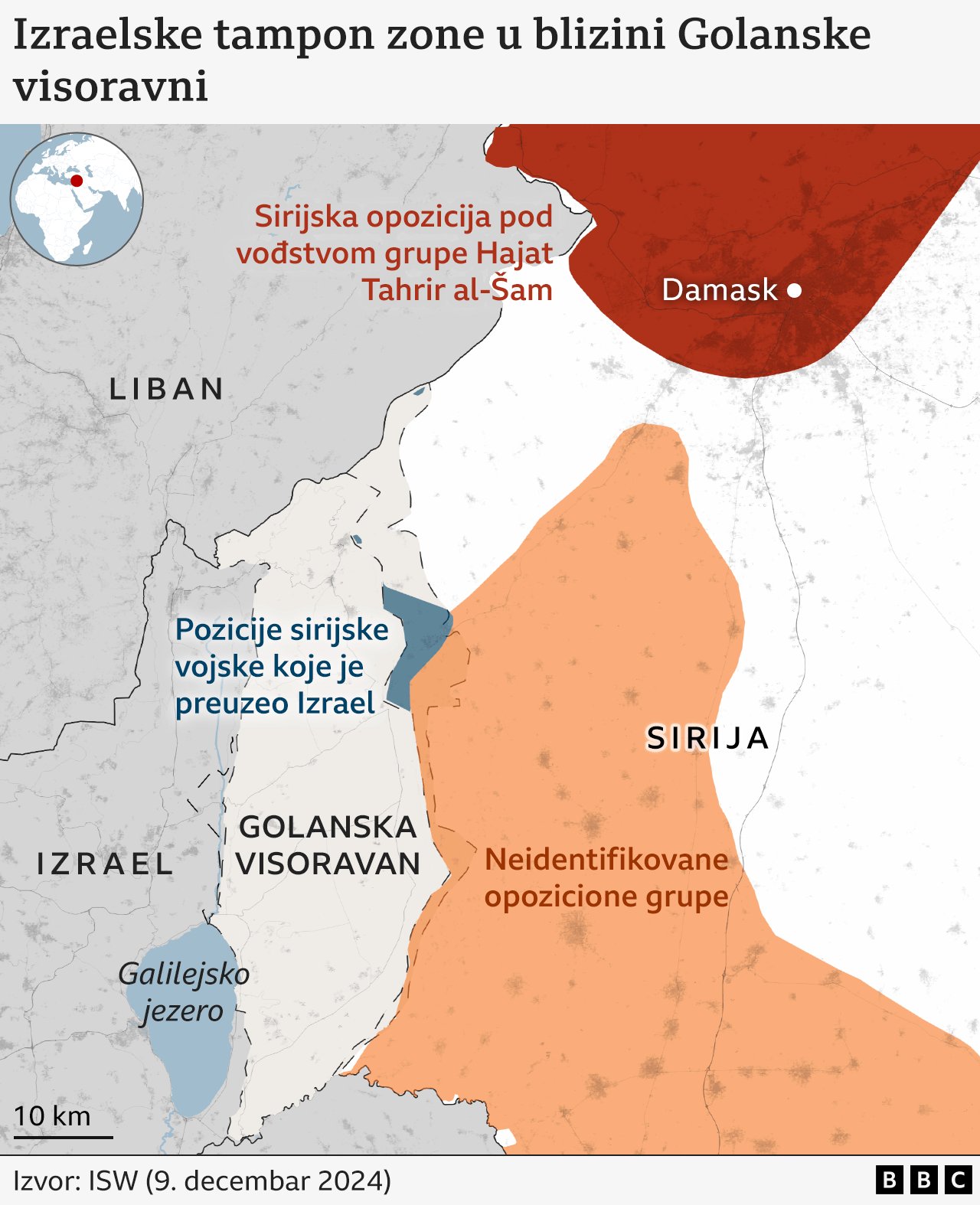 Šta je Golanska visoravan i šta Izrael tamo radi 2 Mapa poslednjih pomeranja na Golanskoj visoravni