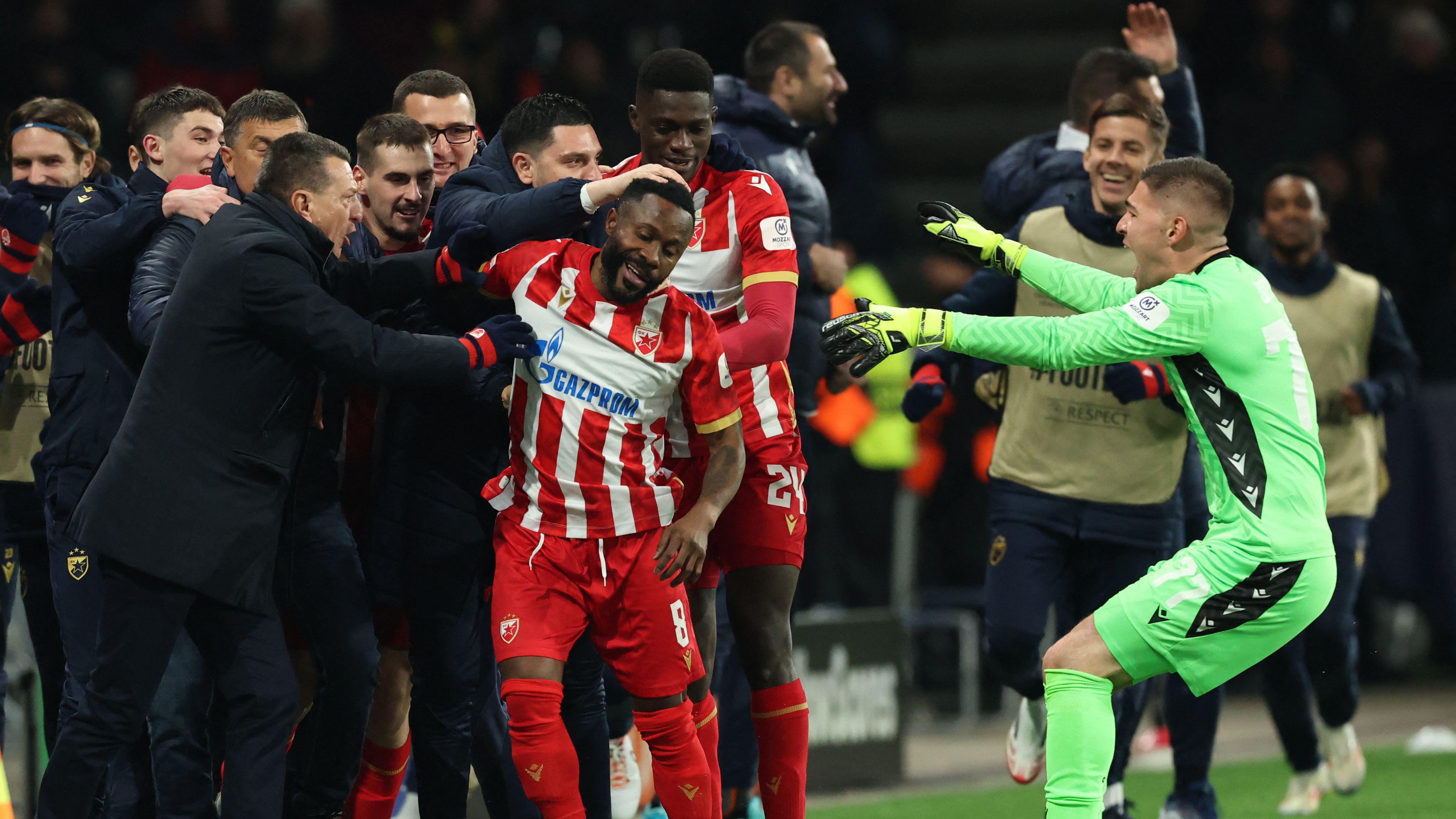 Zvezda se pobedom oprostila od Lige šampiona, bez baraža ostao i Dinamo 2 Radost Zvezdine klupe posle gola