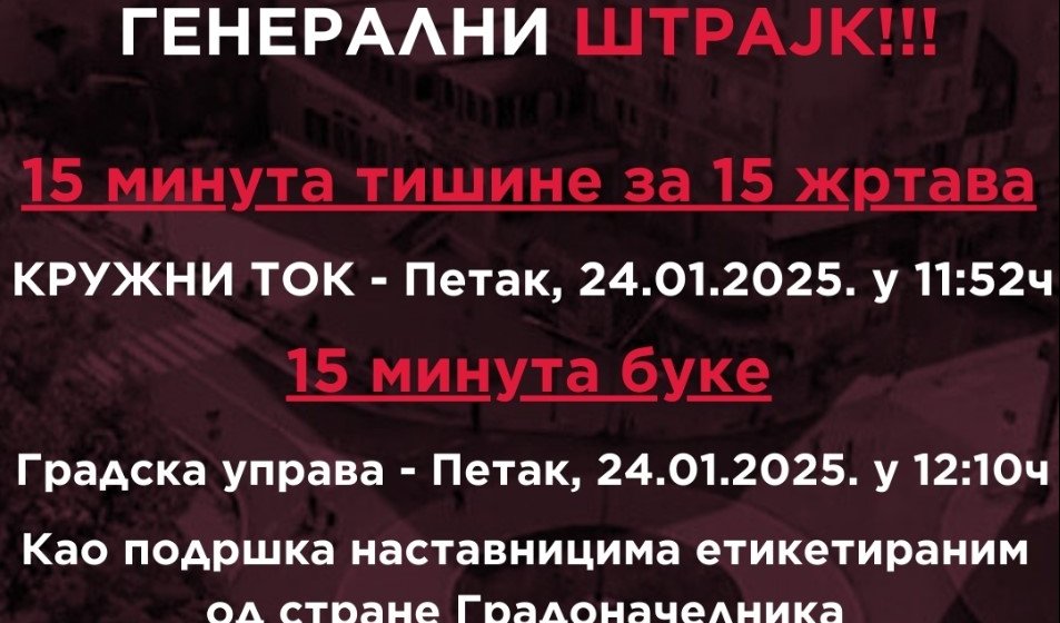 U petak u Zaječaru 15 minuta tišine, pa 15 minuta buke ispred GU Zaječar 1