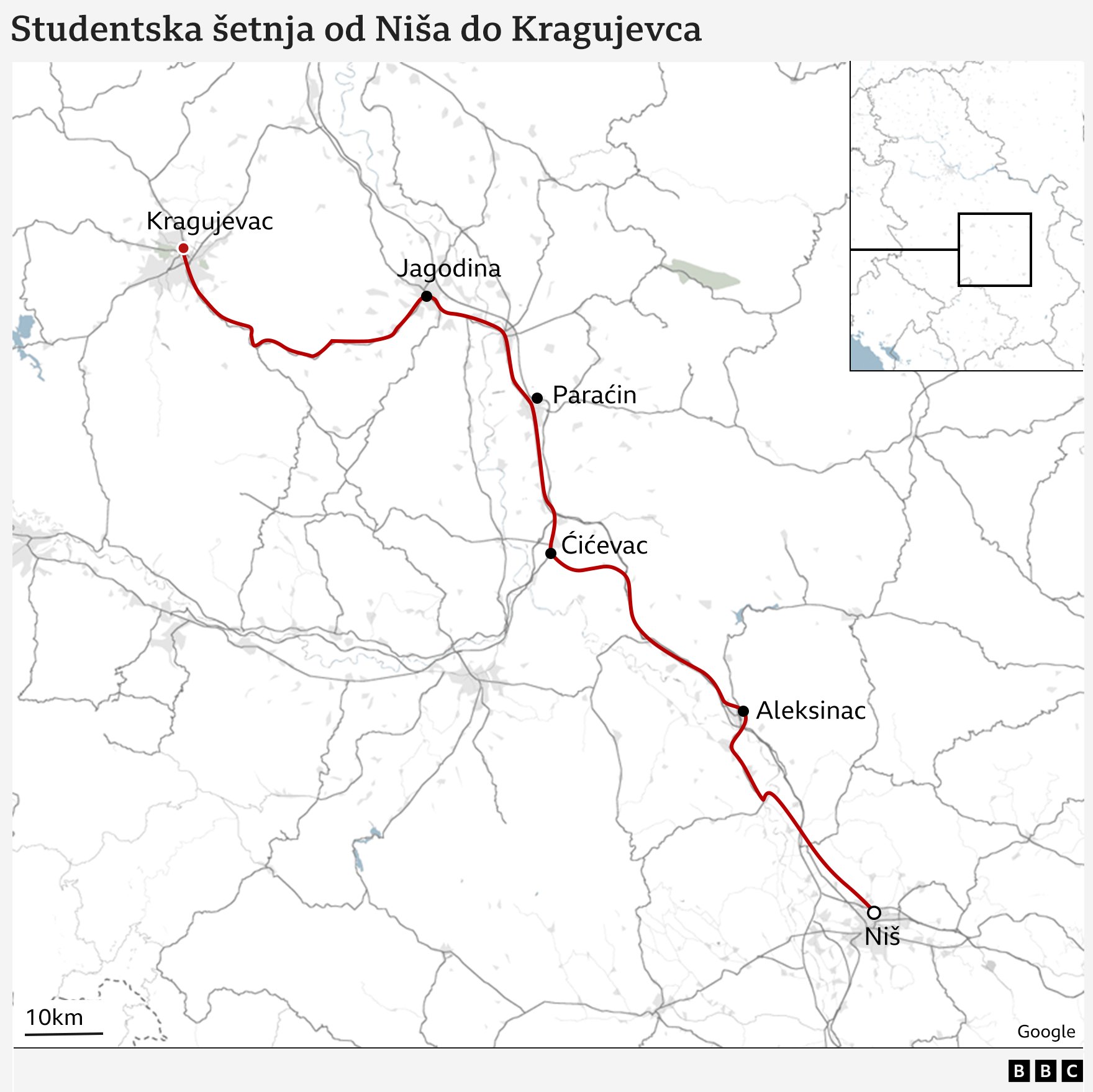 'Mi za umor ne znamo': Studenti koji pešače blizu Kragujevca, kolege se spremaju za doček 21 mapa, studenti iz niša