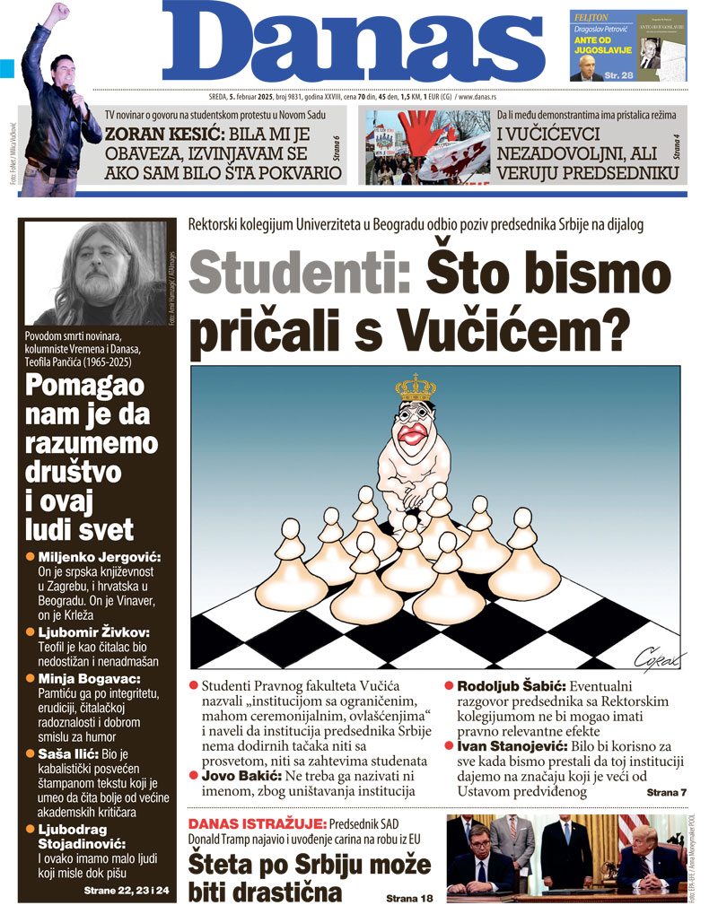 Naslovna strana za 5. februar 2025. 1