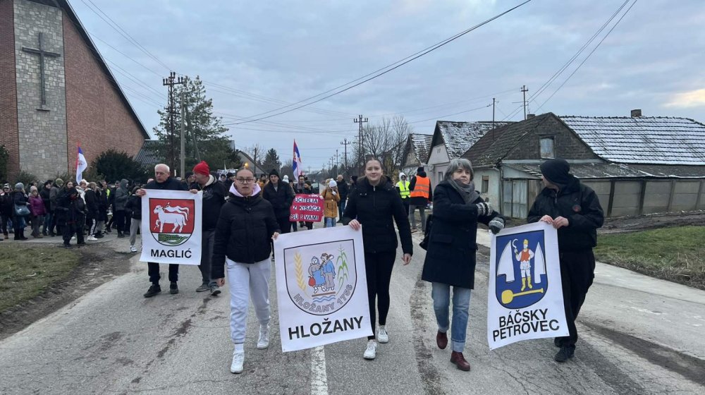 Građani Bačkog Petrovca, Maglića i Gložana okupili se u Kulpinu u znak podrške studentima 1