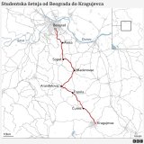 Studenti iz Beograda i Niša drugi dan pešače do Kragujevca 6