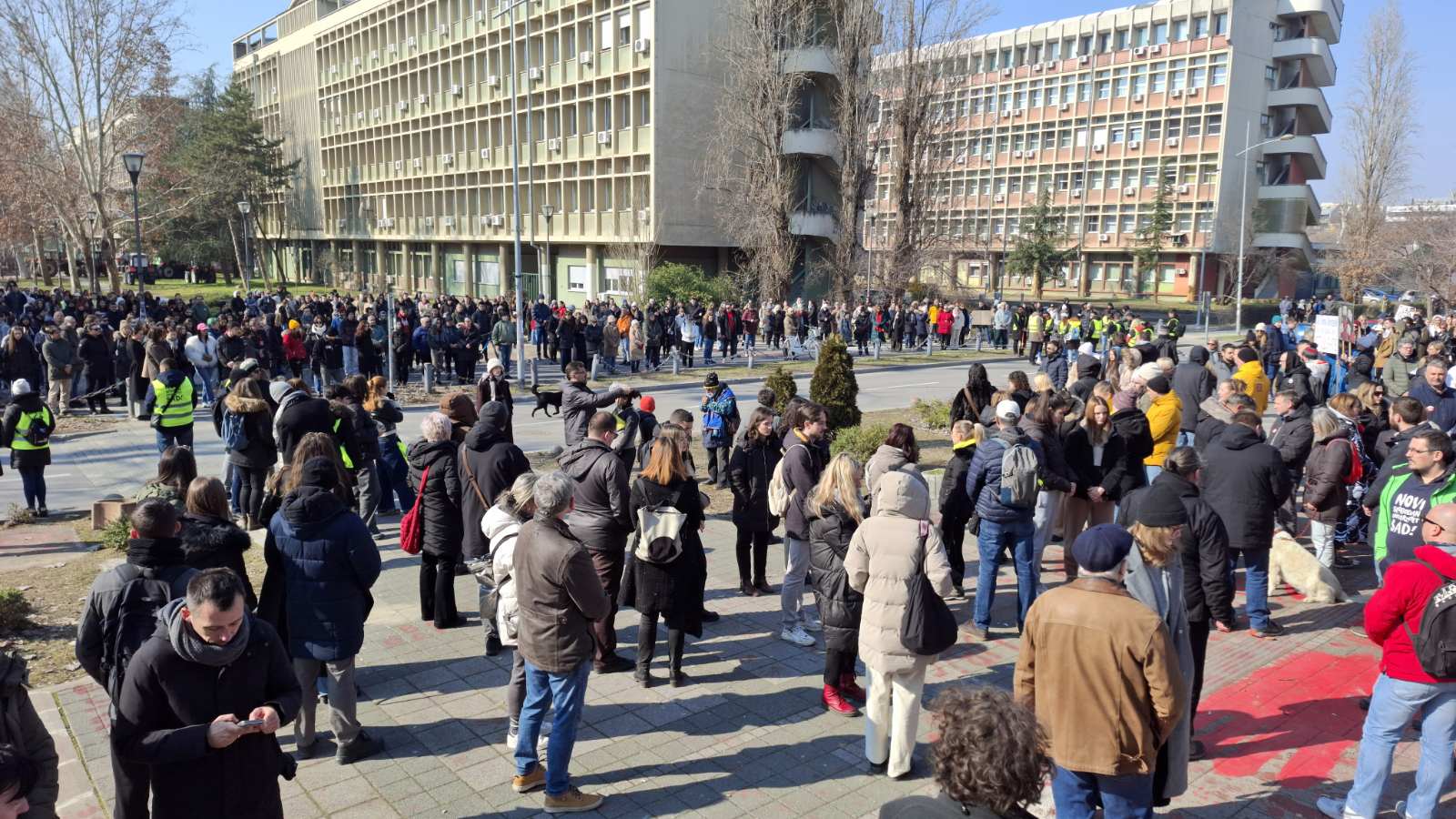 Protest studenata i profesora u Novom Sadu: Ispred SNP-a glumci novosadskih pozorišta izveli performans 3