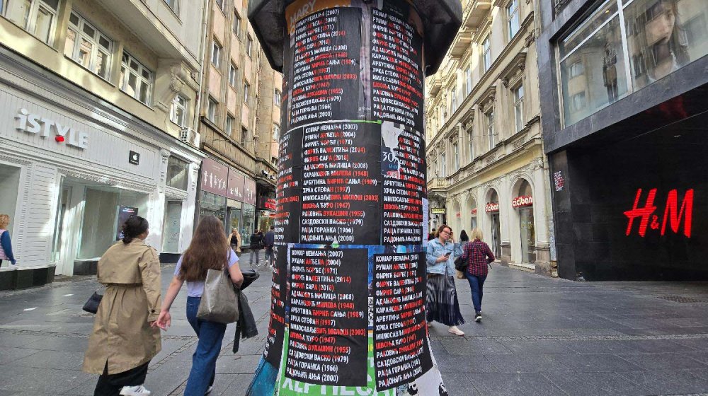 U centru Beograda plakati sa imenima nastradalih u padu nadstrešnice 1