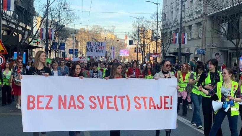 Osmomartovski protest: Studenti i radnici 'rame uz rame', uz solidarnost sa poljoprivrednicima 6 Osmomartovski marš
