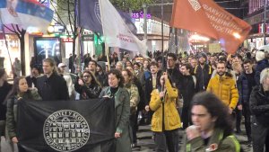 Studenti beogradskih fakulteta okupili su se večeras na Trgu Republike u Beogradu, u znak solidarnosti s novosadskim kolegama koji su sinoć pretučeni u Novom Sadu. Skup je završen oko 22 časa.