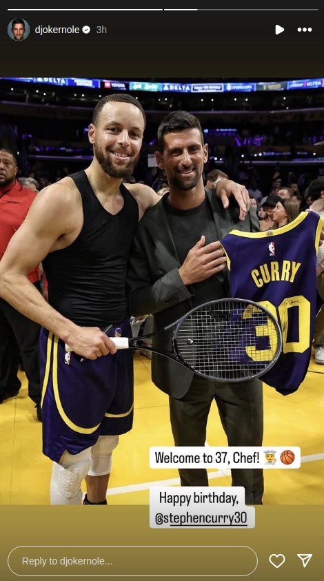 Stef Kari ušao u istoriju NBA lige, ali Đoković mu je čestitao sasvim drugu stvar (FOTO) 2 Novak Đoković i Stef Kari