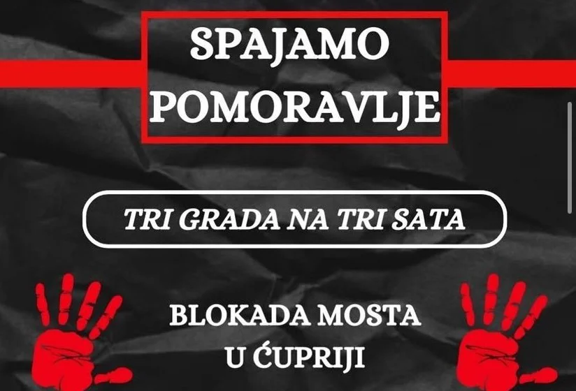 Spajajmo Pomoravlje, tri grada za tri sata: Blokada mosta u Ćupriji 1