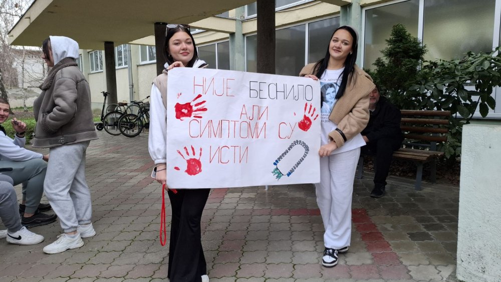 Skup roditelja, nastavnika i đaka ispred Saobraćajne škole "Pinki" u Novom Sadu: Uprava škole najavila nastavu iako učenička blokada i dalje traje 2 Skup roditelja, nastavnika i đaka ispred Saobraćajne škole "Pinki" u Novom Sadu: Uprava škole najavila nastavu iako učenička blokada i dalje traje 2