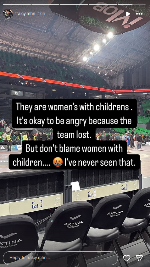 "Bacanje piva na bebe je divljačko ponašanje": Supruge Lesora i Vilisa digle glas posle meča u Atini 1