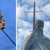 Kad se Stefan Nemanja lači krsta umesto mača: "Preobraženje", nova spektakularna umetnička intervencija Pijaniste na Savskom trgu (VIDEO) 8