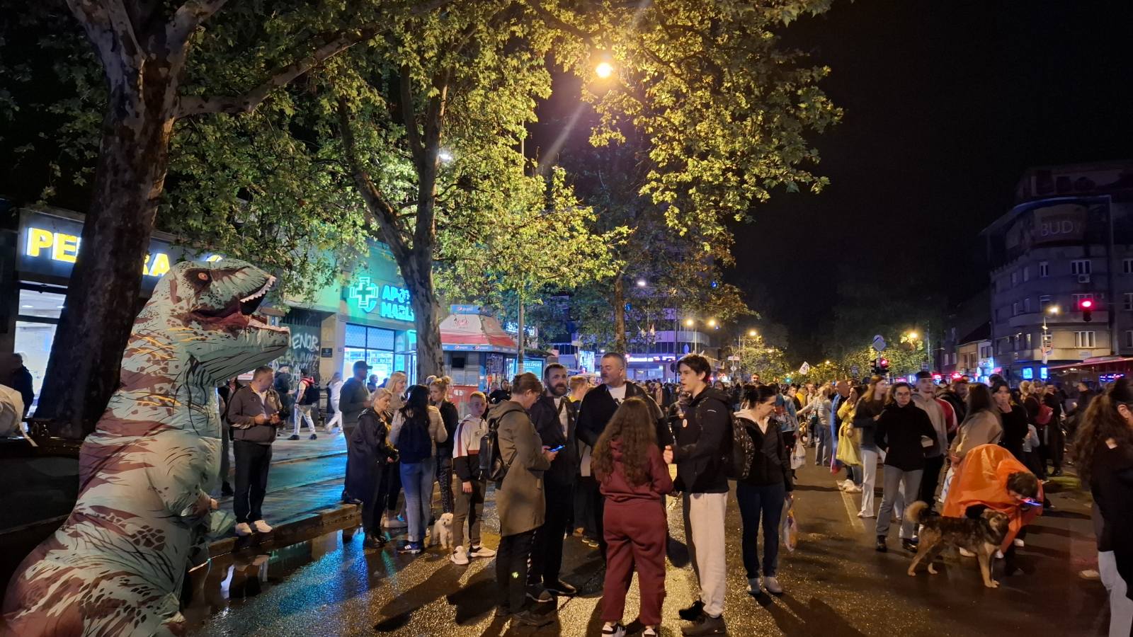 (FOTO, VIDEO) Srednjoškolci koji su pešačili iz raznih gradova stigli u Novi Sad: Ori se "Ko ne skače taj je Ćaci" 3