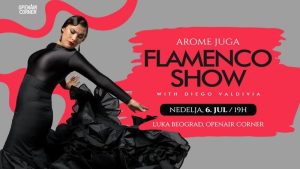 Spektakularan flamenko koncert pod nazivom „Arome juga“ (Aromas del Sur), u izvođenju renomiranog pijaniste Dijega Valdivije i njegove sedmočlane grupe umetnika iz Kadisa održaće se u nedelju, 6. jula 2025. u 20.00, na “OpenAir Corner-u” Luke Beograd.