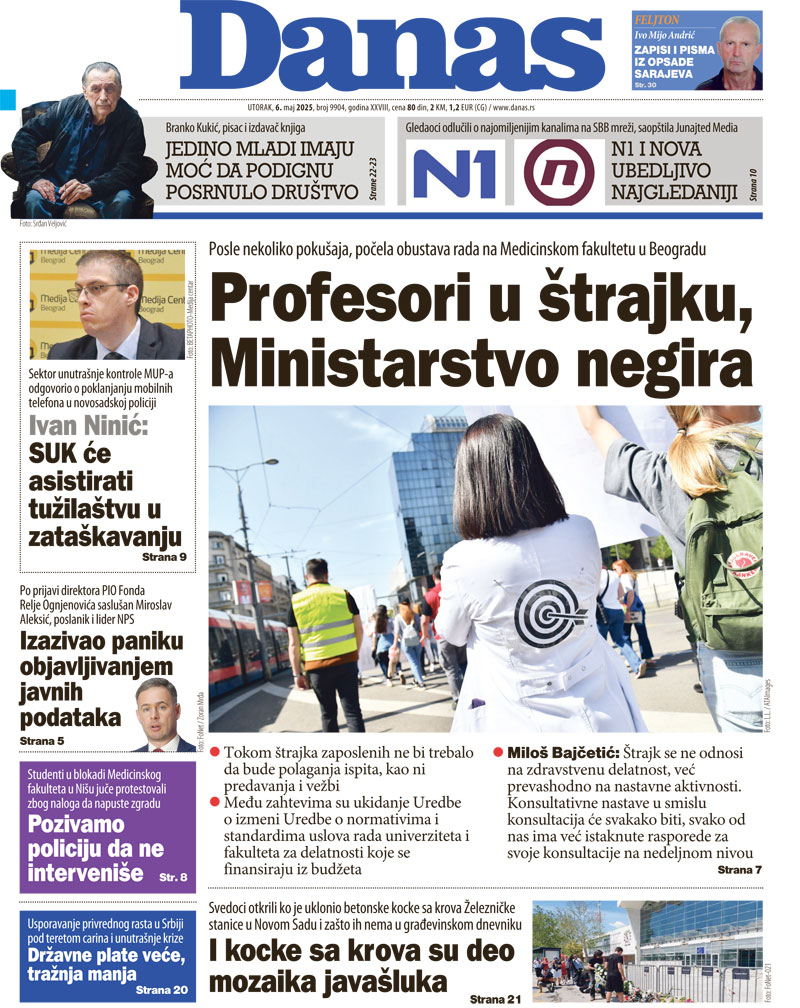 Naslovna strana za 6. maj 2025. 1
