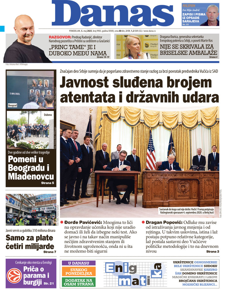 Naslovna strana za 5. maj 2025. 1