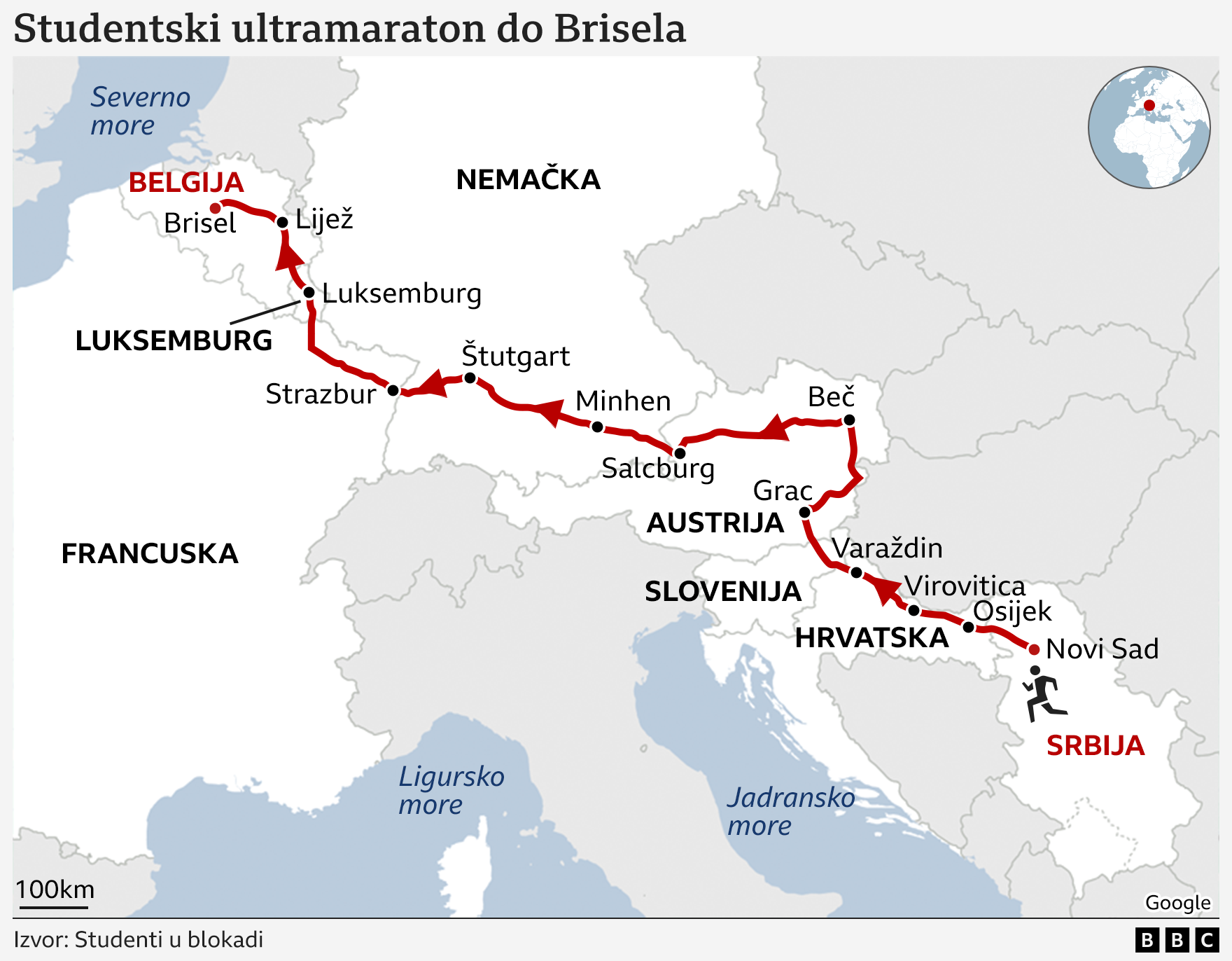 Studenti trče ka Briselu, diplomatski sukob Beograda i Beča 2 studenti maratonci, maraton do brisela, maraton studenata do Brisela, studenti trče do Brisela
