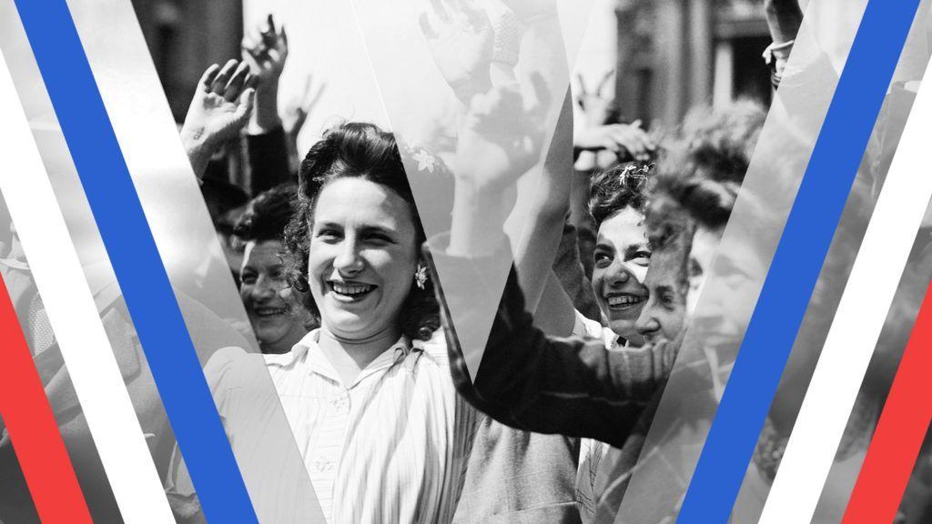 Evropa obeležava Dan pobede sa Trampom na umu 1 Parižanke u maju 1945. pošto je prethodni dan potpisana kapitulacija Nemačke