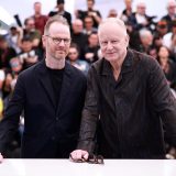 Director Joachim Trier (L) and Stellan Skarsgard