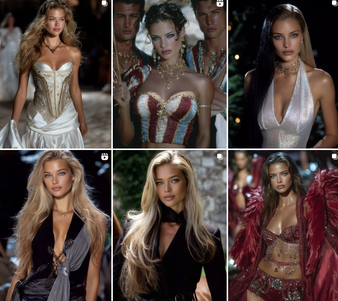 Instagram nalog na kojem su prikazani modeli napravljeni uz pomoć veštačke inteligencije