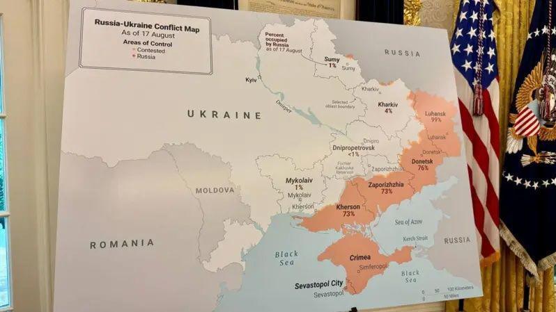 mapa ukrajine i trenutna ruska kontrola, prema Beloj kući