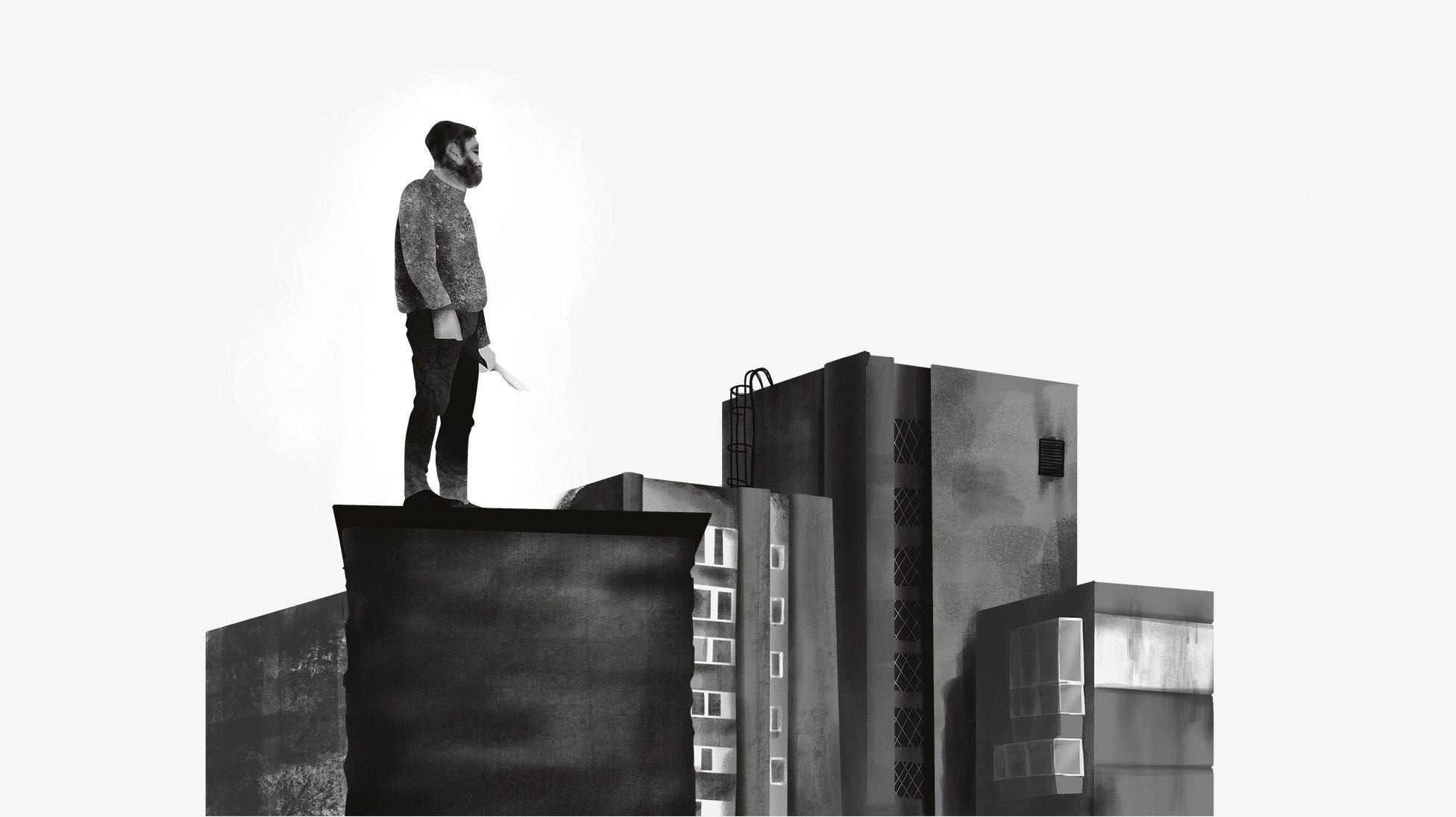 Ruske vojnike pljačkali, prevarili i ubijali po povratku iz Ukrajine 4 Muškarac na vrhu zgrade