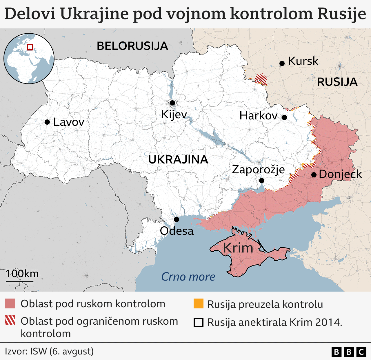 Sastanak Trampa i Putina: Zašto na Aljasci i hoće li biti 'razmene teritorije' 7 mapa Ukrajine sa teritorijama koje je osvojila Rusija