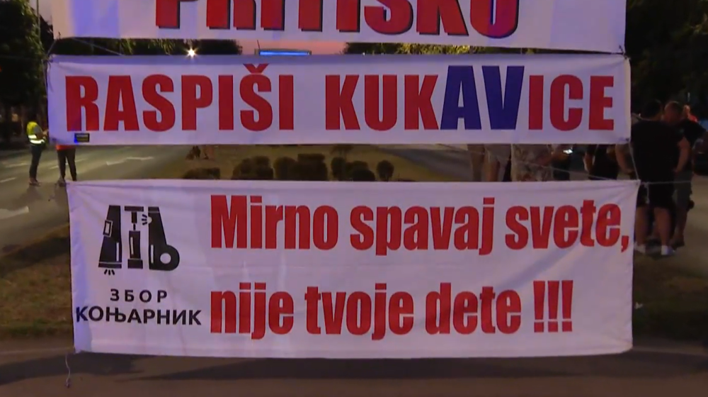 Protest na Konjarniku: Blokirana raskrsnica Ustaničke i Vojislava Ilića 1