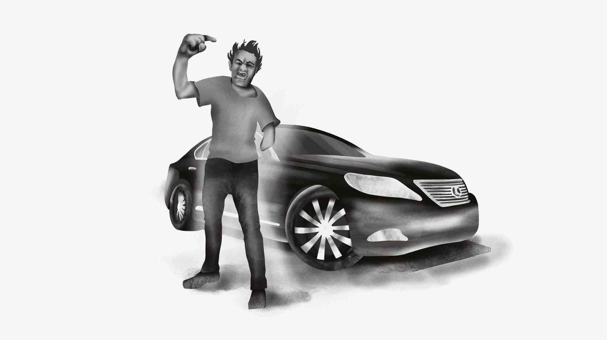 Ruske vojnike pljačkali, prevarili i ubijali po povratku iz Ukrajine 5 Muškarac ispred automobila bez jedne ruke