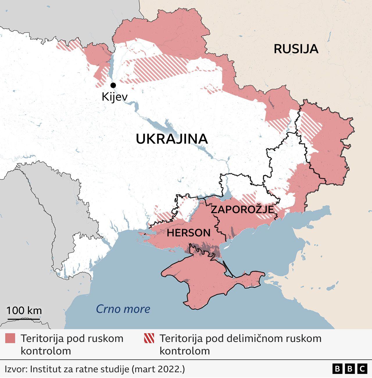 Sastanak Trampa i Putina: Teritorija ratom razorene Ukrajine - u mapama 3 mapa ukrajine posle mesec dana rata