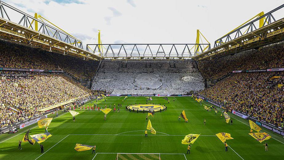 Borusija Dortmund se izvinila zbog ismevanja influenserke koja muca 1 Pune tribine stadiona Vestfalen u Dortmundu