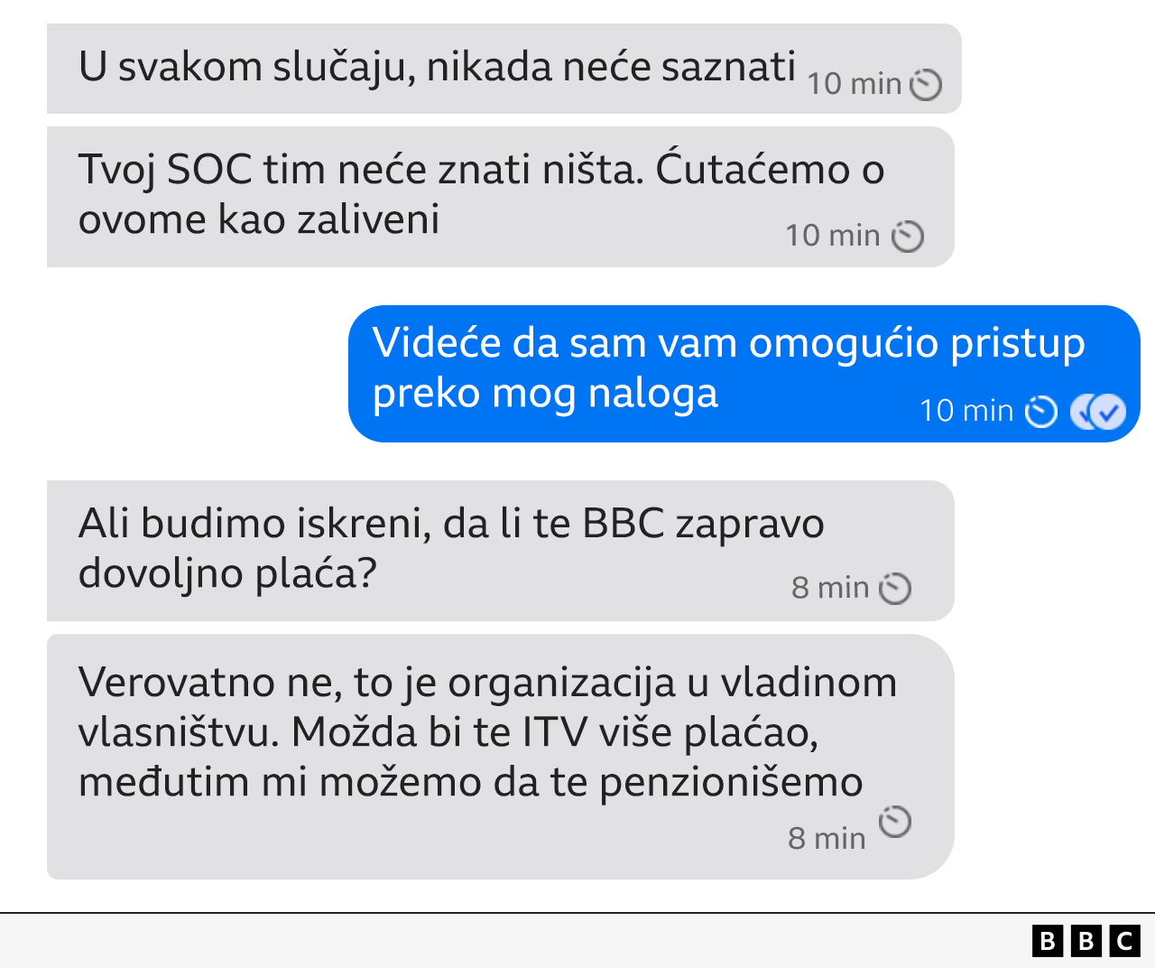 'Nikad više nećeš morati da radiš': Kriminalci nudili novinaru novac da hakuje BBC 2 Skrinšot razgovora sa kriminalcem na aplikaciji Signal. SOC tim je operativni bezbednosni centar – tim za sajber bezbednost sa zadatkom da nadzire pretnje