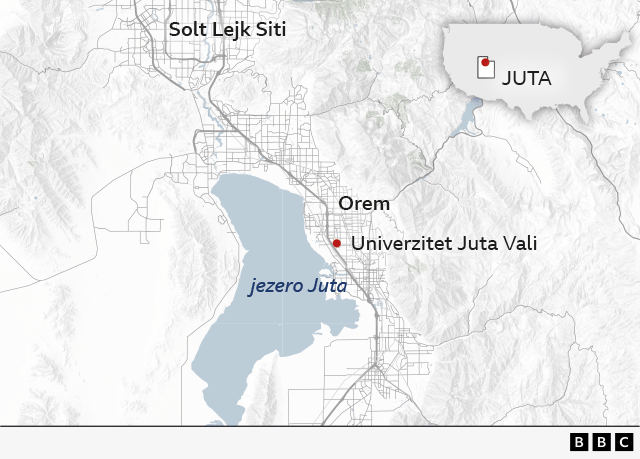 Ubistvo Čarlija Kirka: Ko je osumnjičeni Tajler Robinson i ko ga je prijavio policiji 5 čarli kirk, ubistvo čarlija kirka, charlie kirk, potraga za ubicom čarlija kirka, mapa Jute