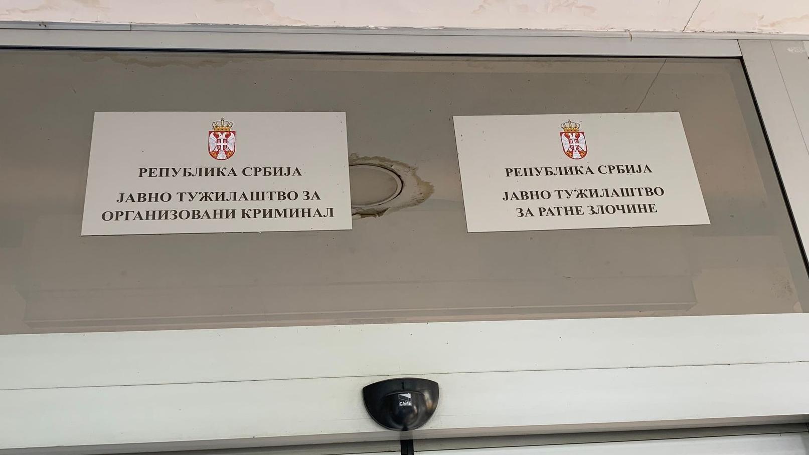 Table na kojima piše Javno tužilaštvo za organizovani kriminal i Javno tužilaštvo za ratne zločine