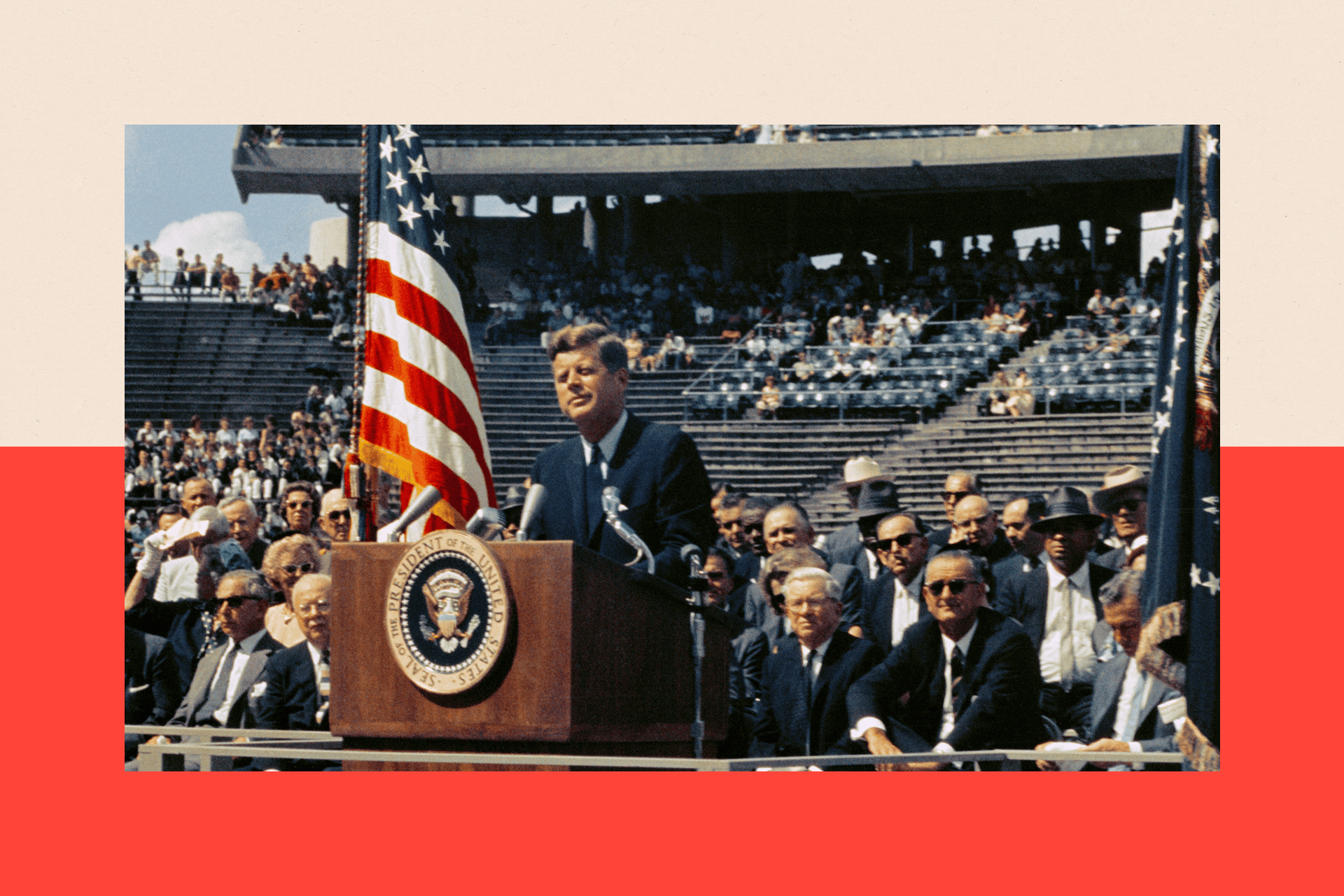 Zašto je Amerika na opasnom raskršću posle ubistva Čarlija Kirka 4 President Kennedy makes his 'We choose to go to the Moon' speech, Rice University, 1962