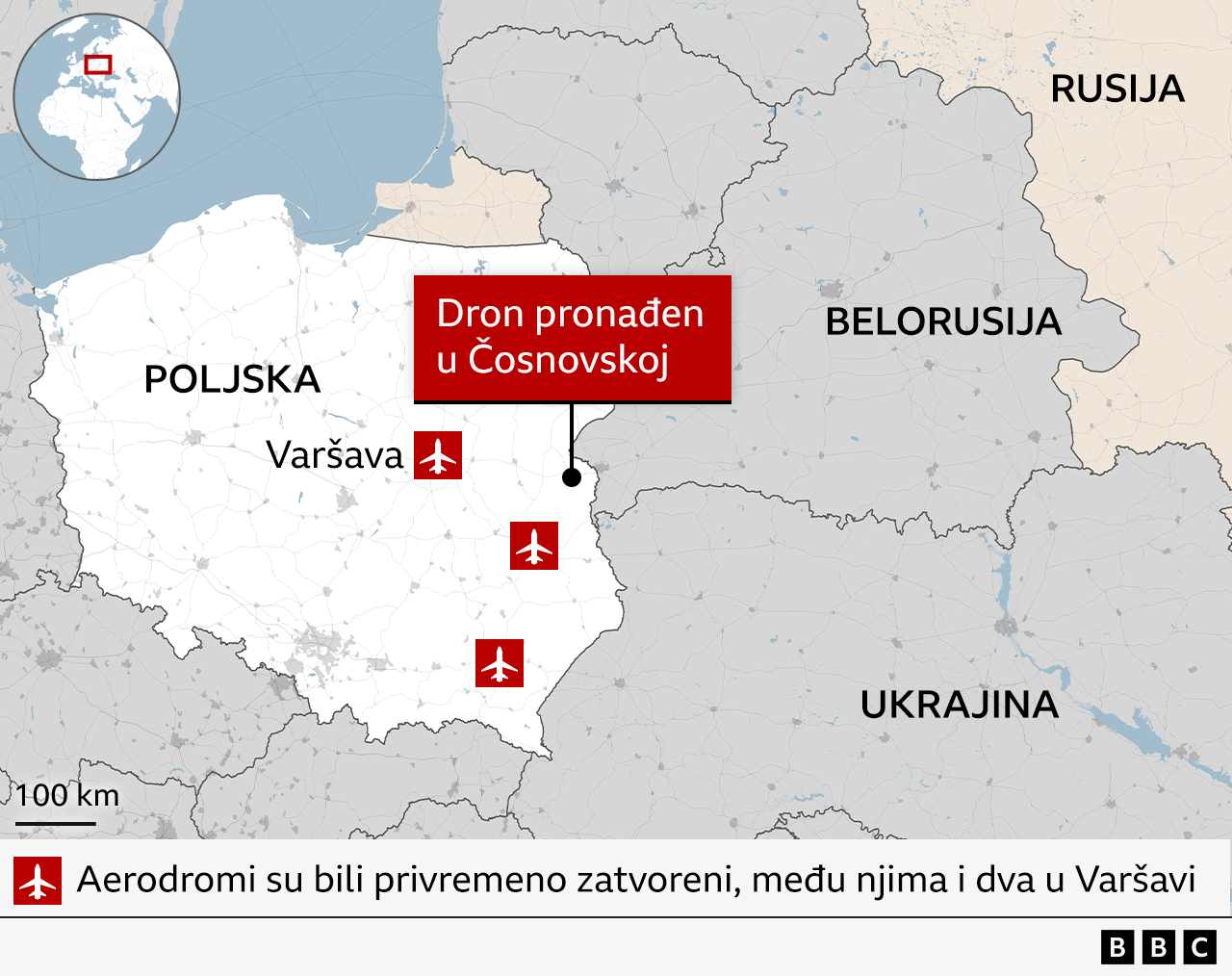 ruski dronovi iznad poljske