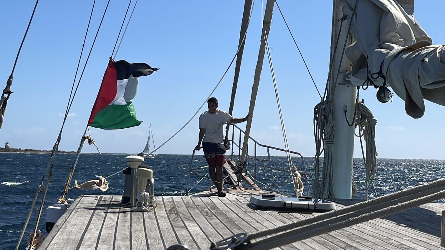 Ognjen Marković na palubi broda Adara