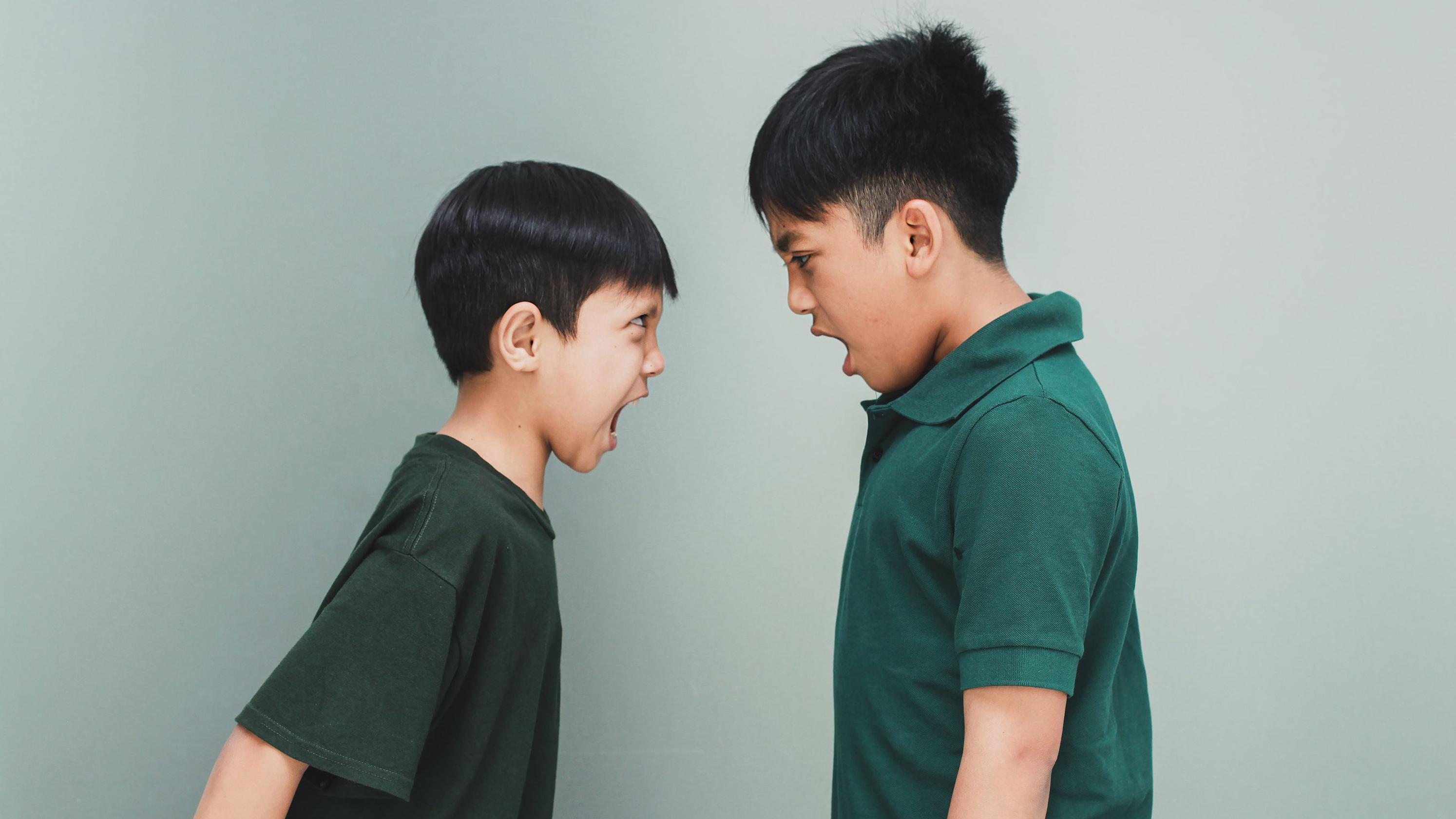 Dva dečaka viču jedan na drugog