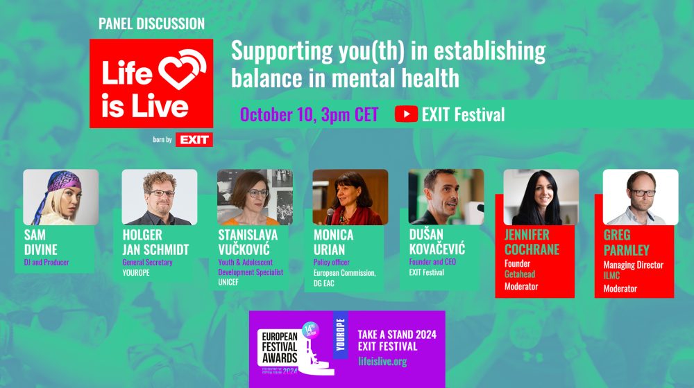 EXIT i UNICEF obeležavaju Svetski dan mentalnog zdravlja međunarodnim panelom „Živi uživo“ 1