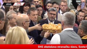 Srpska napredna stranka u stranačkim prostorijama u Beogradu obeležila je danas krsnu slavu Svetu Petku.