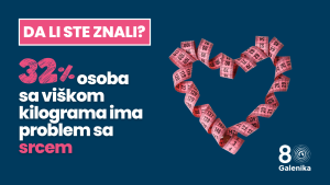 Ovogodišnje istraživanje o fizičkoj formi i zdravlju, koje je sprovela farmaceutska kompanija Galenika, otkriva glavne zdravstvene izazove sa kojima se susreću stanovnici Srbije sa viškom kilograma.
