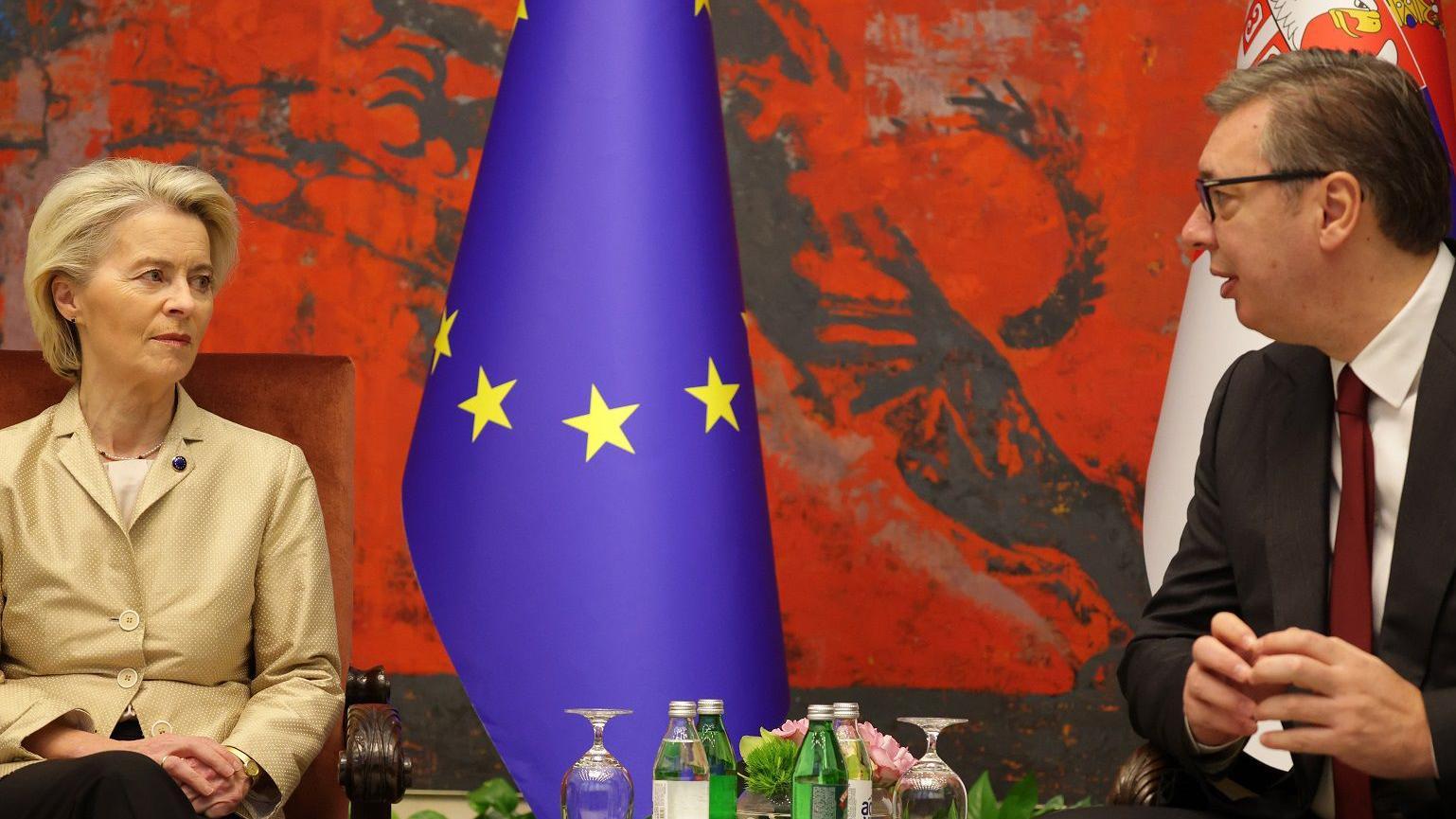 Ursula von der Lajen i Aleksandar Vučić u Palati Srbija u Beogradu