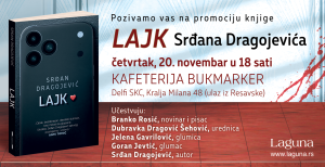 „Opak, bezobrazan, đavolski duhovit, bez milosti za glupane. Ukratko, Srđan Dragojević kakvog poznajemo i volimo“, ocenio je pisac Ante Tomić prvi roman našeg čuvenog reditelja, čija je promocija zakazana za sutra, u četvrtak, 20. novembra, u 18 sati, u kafeteriji Bukmarker, knjižare Delfi SKC.