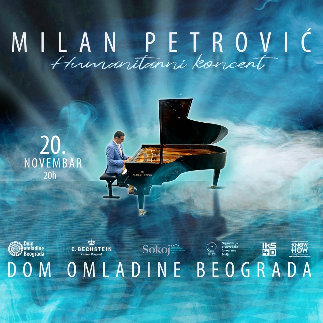 Humanitarni koncert Milana Petrovića za Fondaciju „Jedro“ – 20. novembar, Dom omladine Beograda 2