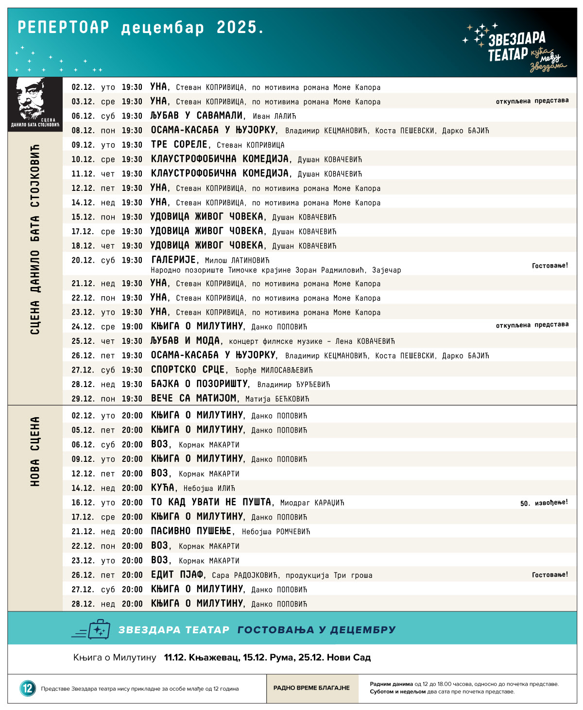 Uzbudljiv program za kraj godine u Zvezdara teatru 4