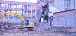 Urušeni deo kuće na Vračaru FOTO: RTS screenshot