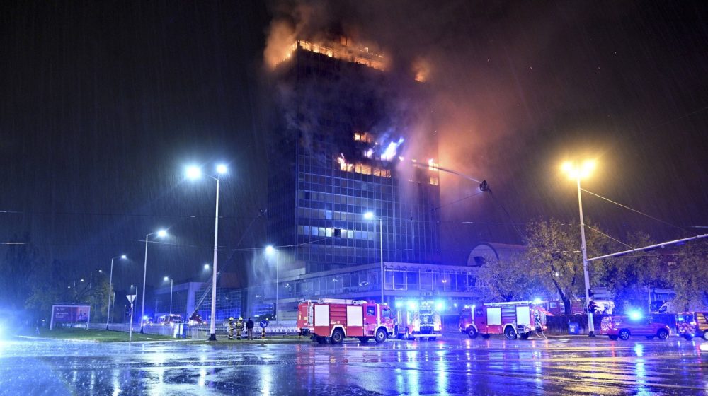 požar u Vjesnikovom soliteru u Zagrebu