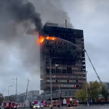 Požar u Vjesnikovom neboderu FOTO: N1 screenshot